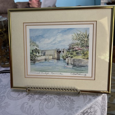 2 - C. Holding Framed Signed Print Somerset Bridge, Bermuda & Hamilton Harbour,