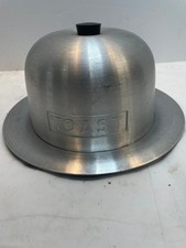 Vintage Italian Toast Server Dome Carry Keeper Aluminum MCM Mid Century