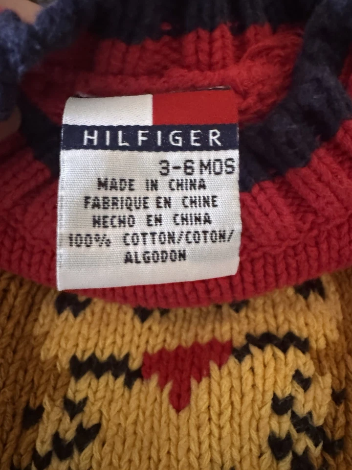 Suéter Vintage Y2K Tommy Hilfiger Navidad León Niño 3-6 Meses Niños Foto 2 de 4