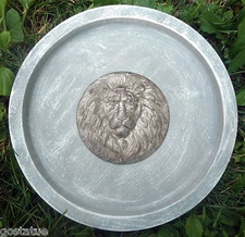 Round lion plastic mold birdbath concrete plaster mould 11.5" x 1.5" thick