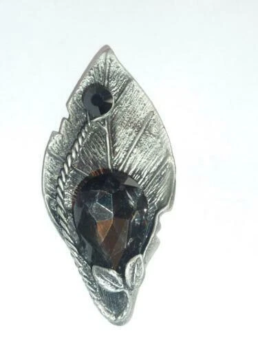 Crystal Feather Costume Brooches