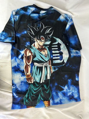 Dragon Ball Z Goku Mens Large Graphic T Crew Neck Tee Cool Blue - Picture 2 of 6