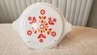 Vtg Pyrex Friendship Bird Replacement Lid Only 20-C-12 Shiny Design Red Orange
