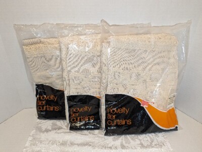3 Vtg. JC Penney Fashion Manor Novelty Tier Curtains Penn Prest Toltec 68''x36''