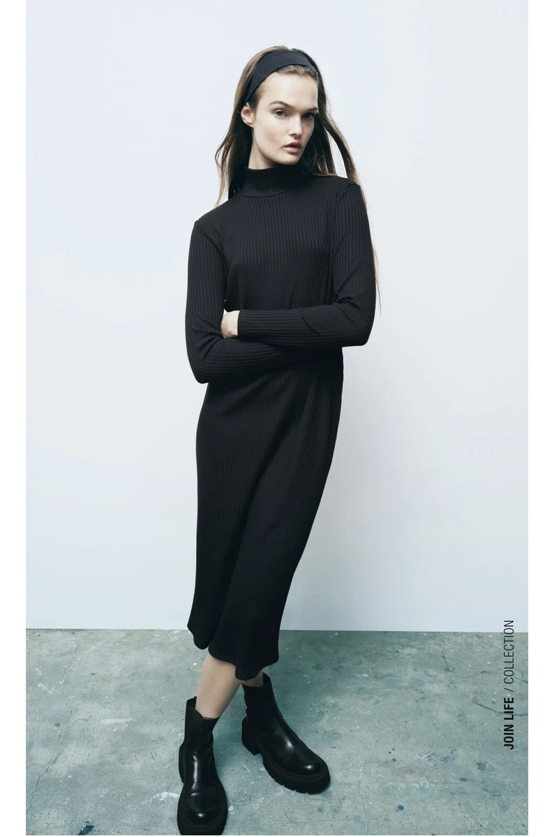 Zara long ribbed clearance dress