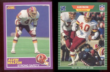 1989 Pro Set Score ALVIN WALTON Washington Redskins 2-Card RC Rookie Card Lot