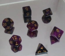 Purple Galaxy Dice Set RPG D&D