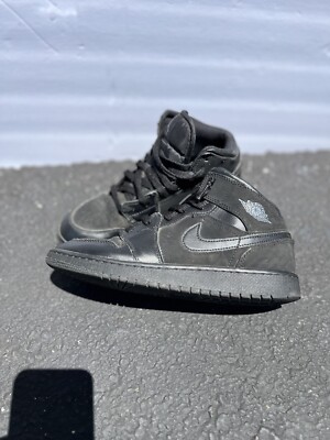Size 7 - Air Jordan 1 Retro OG High Triple Black for sale online