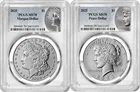 2025-P (MS70) Morgan & Peace Silver Dollar (2 Coin Set) PCGS