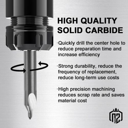 5PCS 60 Degree 5/64" x 3/16" x 1-7/8" Solid Carbide Center Drills-Double End NEW - Picture 6 of 7