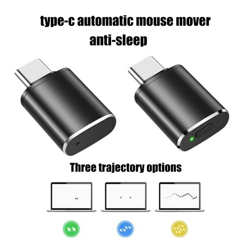 Portable Wireless USB C Mouse Mover Keep Your Computer Awake Plugs & Use - Picture 4 of 8