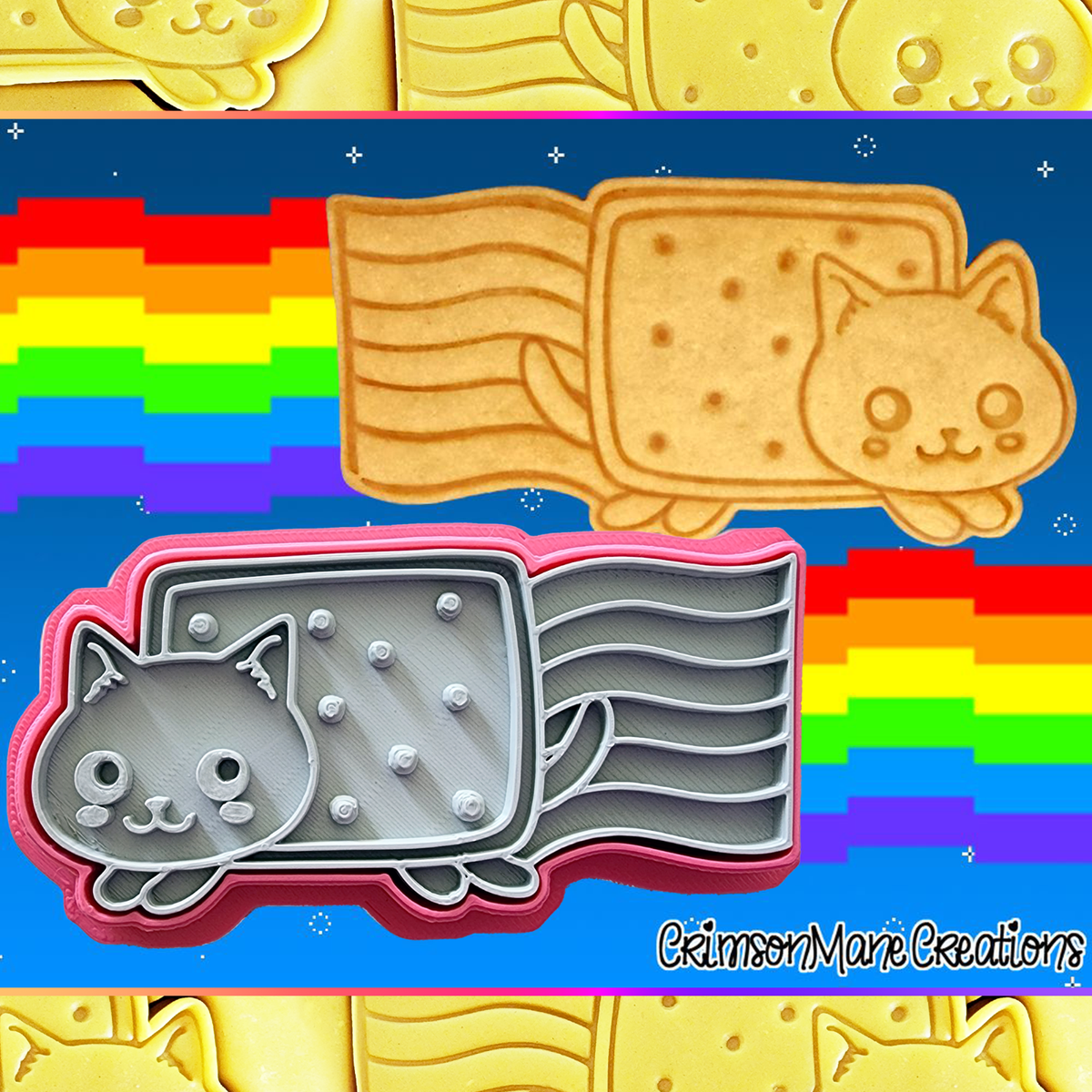 Nyan Cat Cookie Cutter, Rainbow Kitty Meme Biscuit Baking Supply, Fondant  Tool | eBay