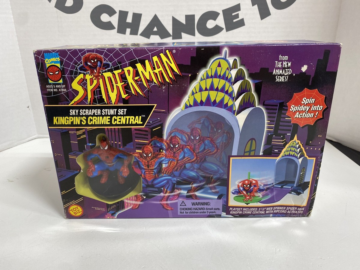 1996 Toybiz Spider-Man Sky Scraper Stunt Set Kingpin's Crime