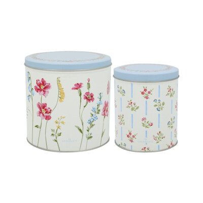 GreenGate Dose rund 'Elwin white' Aufbewahrungsbox Metall Landhaus Vintage