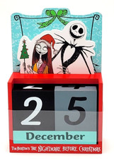 Disney The Nightmare Before Christmas Sally Jack Advent Wood Perpetual Calendar