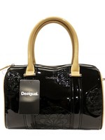 Desigual Handtasche Tasche Bowling Bag Bols Malta Karlie Schwarz + Beige, Neu
