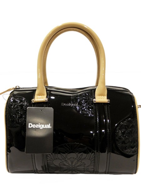 Desigual Handtasche Tasche Bowling Bag Bols Malta Karlie Schwarz + Beige, Neu-image