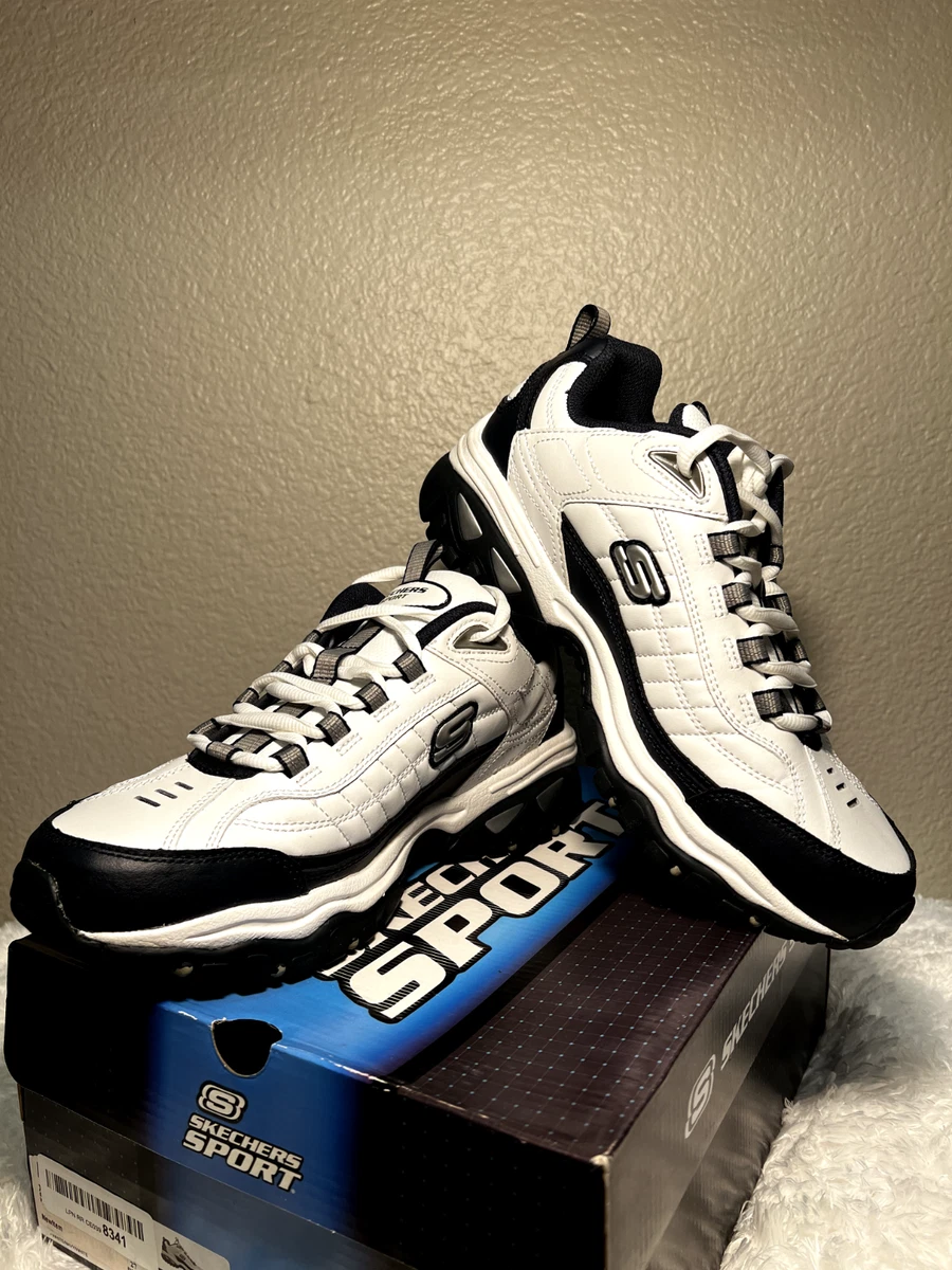 Skechers Men s Energy Afterburn Shoes Lace Up Sneaker White Navy 9
