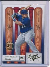 2019 PANINI LEATHER & LUMBER JESUS AGUILAR GOLD PROOF BREWERS