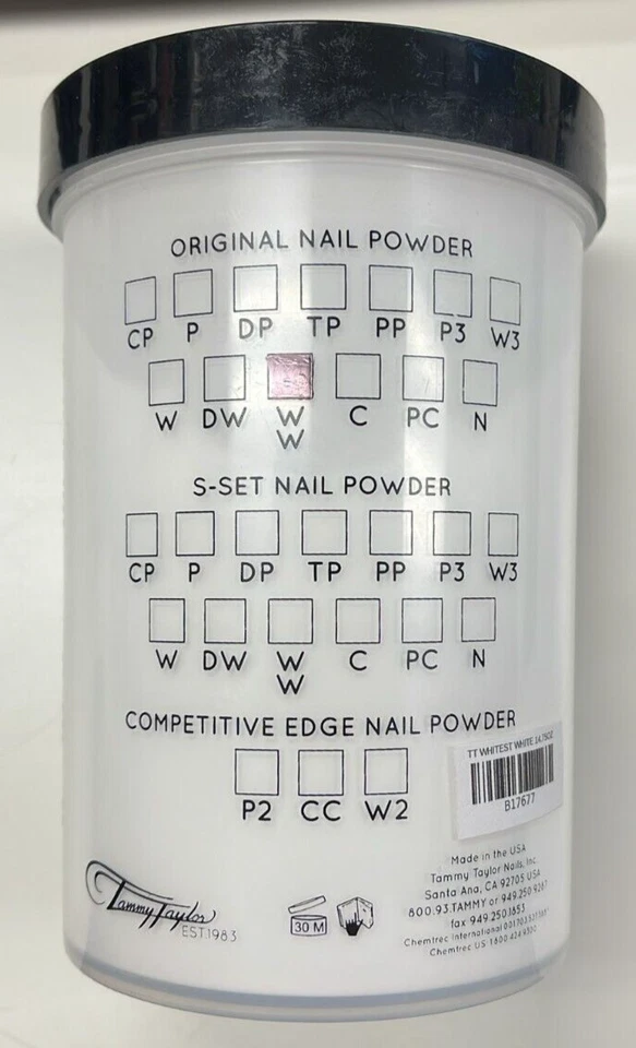 Polvo de uñas acrílico para manicura pedicura Tammy Taylor - 14,75 oz/418 g blanco más blanco Foto 2 de 2