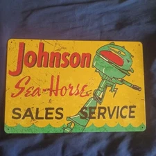 8"X12" Metal Sign Man Cave Garage Bar Gas Station Wall Art Johnson Sea-Horse