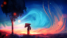 Landscape art long hair fantasy ryky trees Custom Gaming Mat Desk