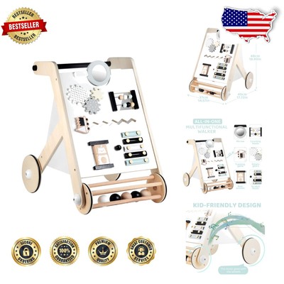 Educational Wooden Baby Walker with Multiple Activities - Stimulates Creativity