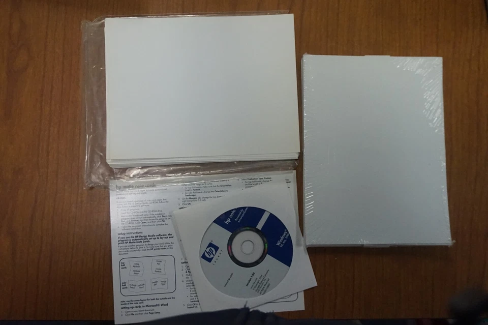 HP Matte Note Cards  6x8 inch scored to fold to 6x4 w/ envelopes and CD - Image 3 of 3