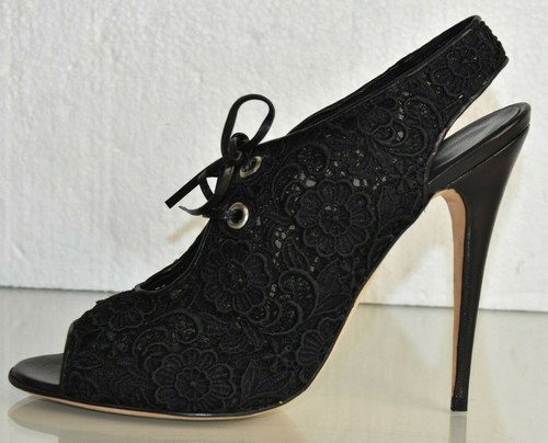 Nuevo Manolo Blahnik fontacu Malla De Encaje Negro Botas Tacones Punta  Abierta Zapatos 41 | eBay