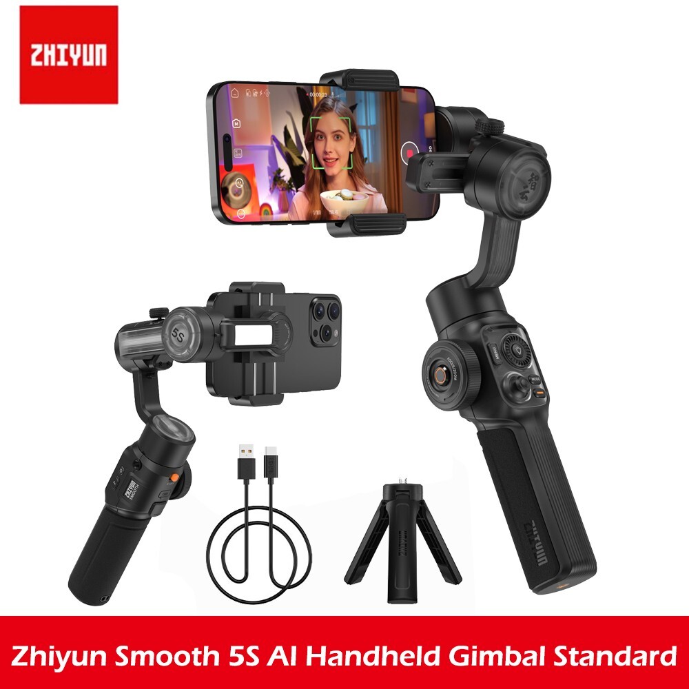 ZHIYUN SMOOTH 5S AI Tracking Handheld Stabilizer for iPhone 15 Pro Xiaomi Huawei-image
