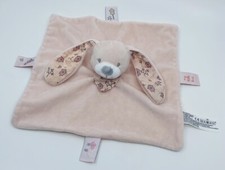 3605🌟DOUDOU Plat Lapin Rose Bout'chou monoprix Fleurs Boutchou Bandana
