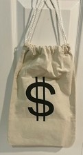 Wild West Bank Robber Money Bag Sack Pouch Outlaw Western Costume Accessory Prop