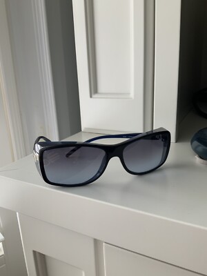 CHANEL 5068 Vintage 90S Y2K Blue Square Oval silver wrap side