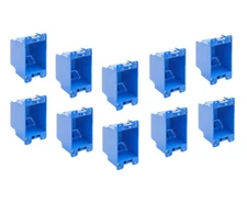 10-Pack 1-Gang Electric Outlet/Switch Box 14 Cu In ETL Old Work Remodel Blue