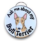 Bull Terrier Bottle Opener Keychain Handmade Pet Accessories 2.25" - Tan & White