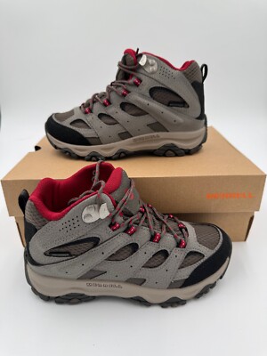 Merrell Moab 3 Mid MK265701 Hiking Boots Kids Size 2 M Boulder Red Waterproof