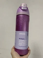 Owala 24 oz “So Eggstra” Purple Glimmer Textured Color Drop Gift New In Box