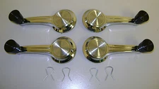 Window Crank Handles 4pc 65-66 black knob w/clips  **In Stock**