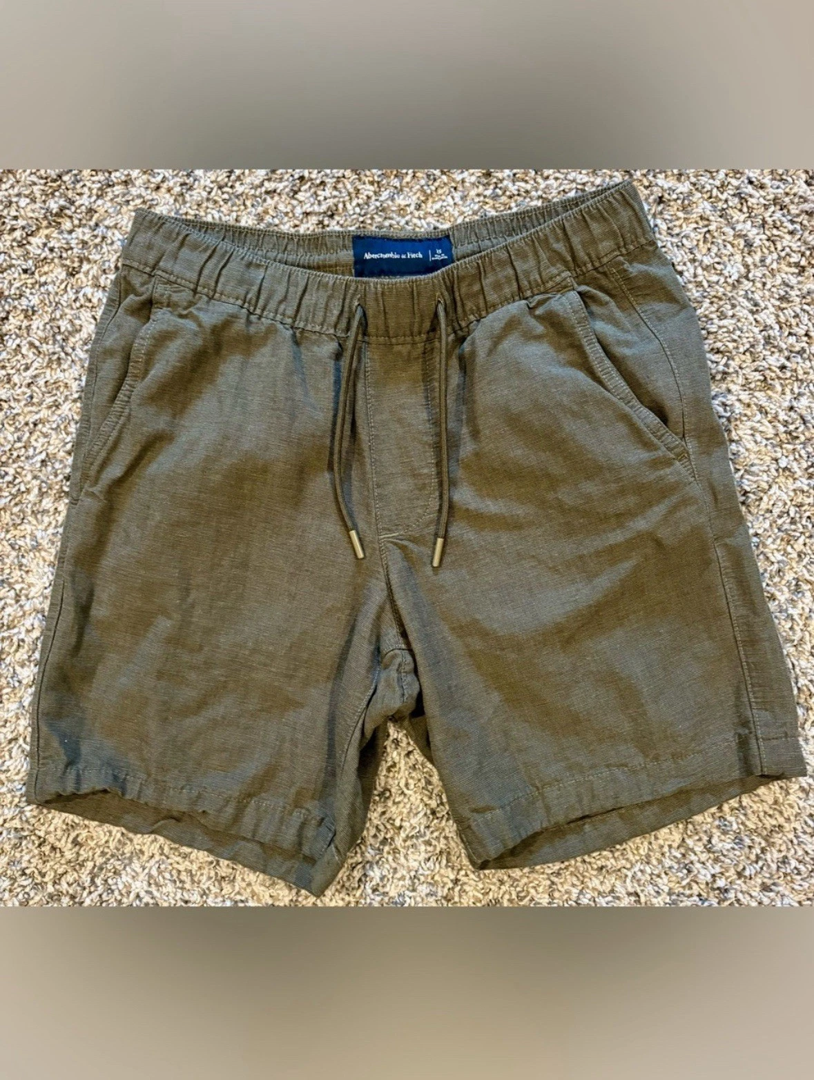 Abercrombie & Fitch Flat Front Shorts XS Viscose Linen Cotton Forest Green
