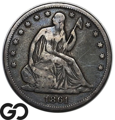 1861-S Seated Liberty Half Dollar, Choice VF++ Better Date Civil War Issue