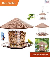 Clear Plastic Hanging Bird Feeder - Ideal for Lovebirds, Mynahs, and Sparrows