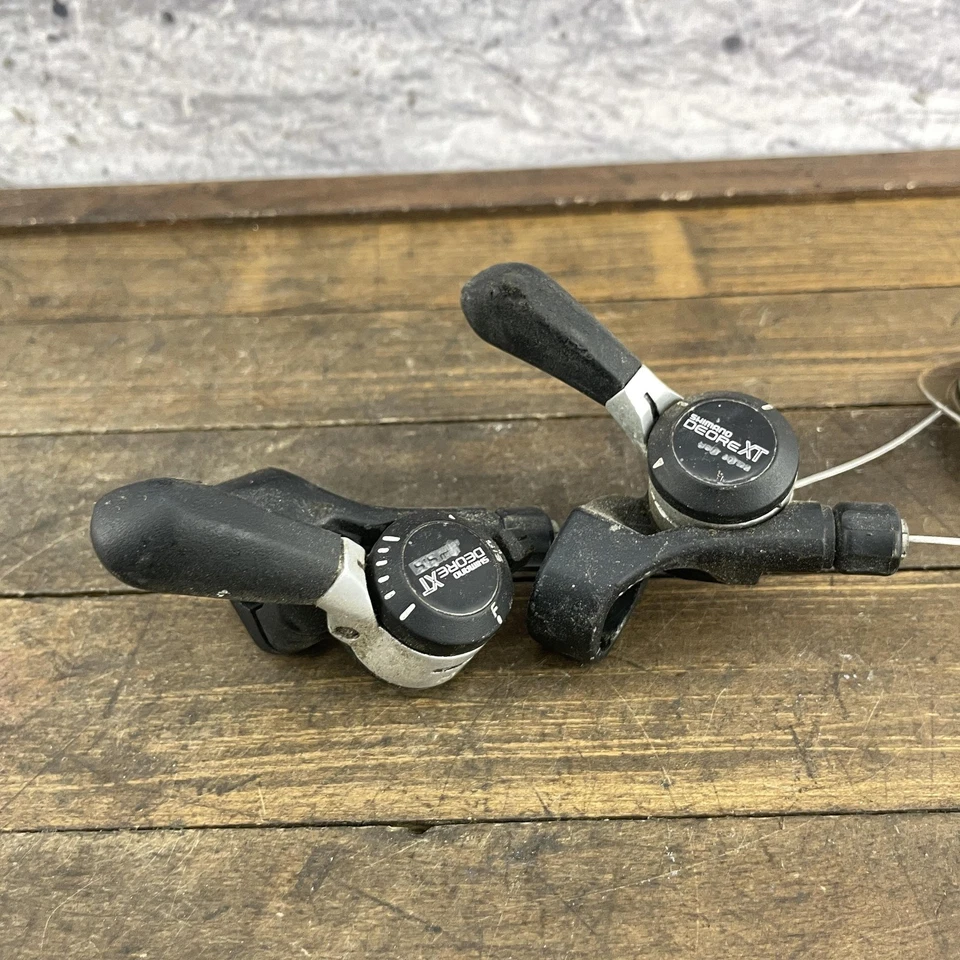 Vintage Shimano Deore XT SL-M730 Thumb Shifters Pair MTB SIS Indexed Japan 215g - Image 3 of 4
