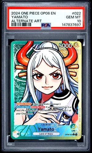 2024 ONE PIECE OP06-WINGS OF THE CAPTAIN ALTERNATE ART #022 YAMATO PSA 10