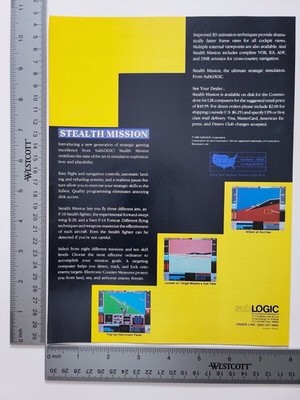 Stealth Mission Vintage Computer Software Sublogic Game Print Advertisement
