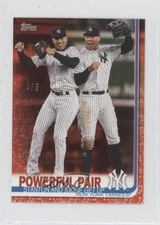 2019 Topps Mini Red /5 Giancarlo Stanton Aaron Judge Powerful Pair #444