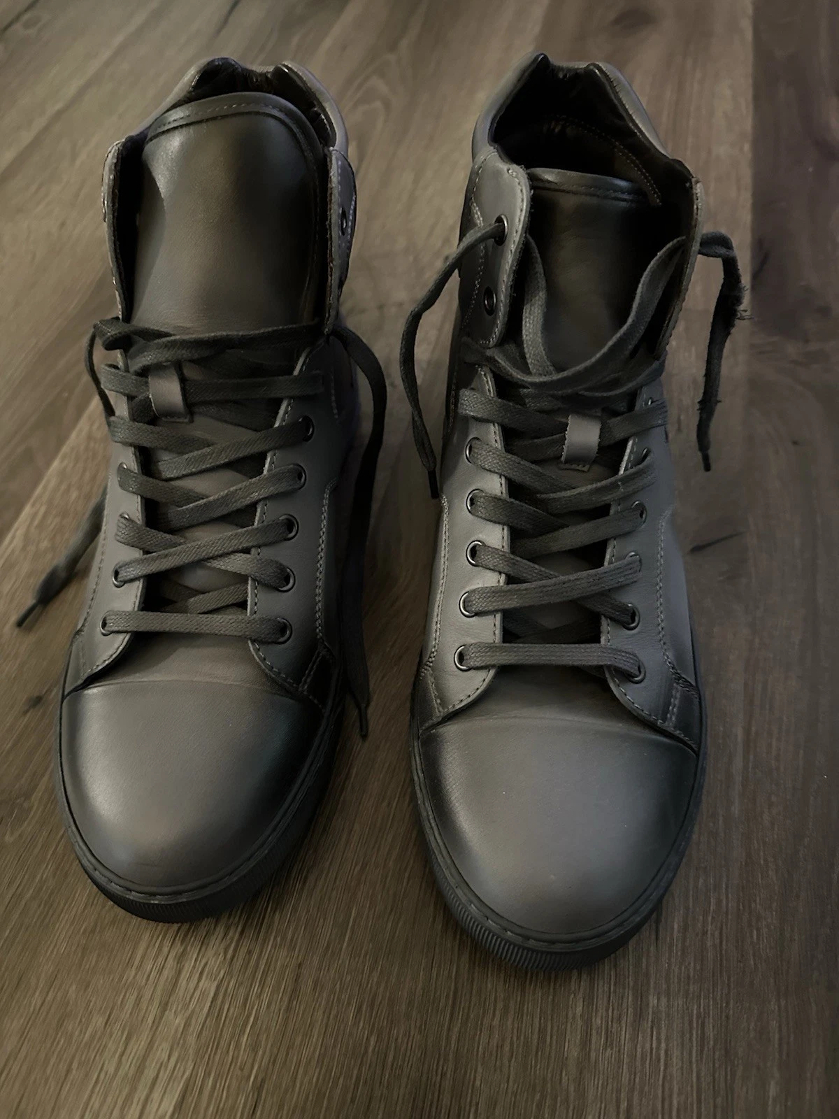Lanvin — Lanvin Men's Gray High-Top Leather Sneakers Size 7 (6 UK)
