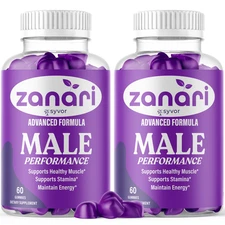 (2 Pack) Zanari Male Gummys Advanced Formula Max Support Supplement 120 Gummies
