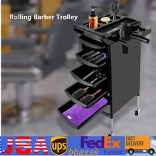 Rolling Barber Beauty Salon Cabinet 5-Drawer Trolley Stylist Station Equipment