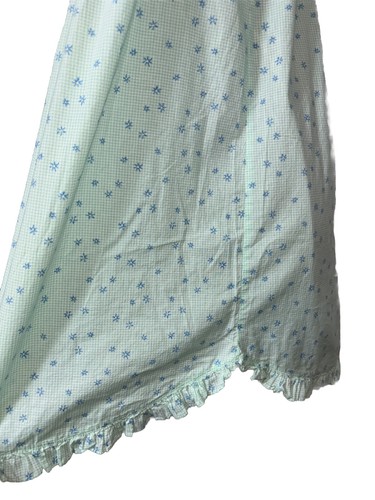 Vintage Amanda Stewart Size Medium Green Sleeveless Embroidered Nightgown Cotton - Picture 10 of 10