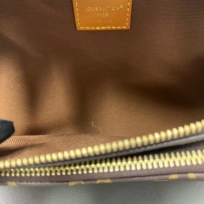Auth LV Microchip Rush Monogram Waist Bag Orange Strap Gold HD Adj